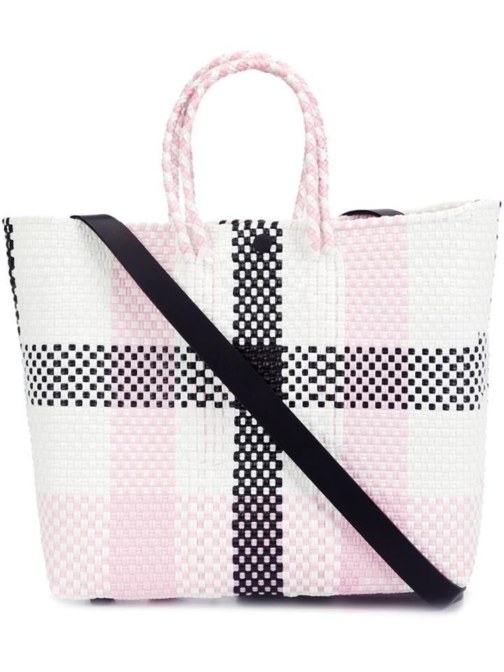 Truss Nyc Checked Small Tote, Women's, Black