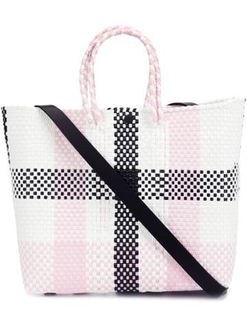 Truss Nyc Checked Small Tote, Women's, Black