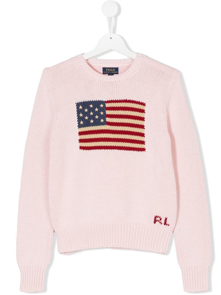 Ralph Lauren Kids Flag Crewneck Sweater - Pink