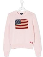 Ralph Lauren Kids Flag Crewneck Sweater - Pink