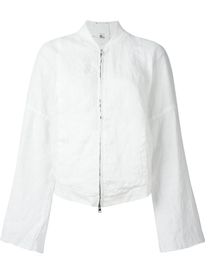 Lost & Found Rooms Kimono Sleeve Bomber Jacket, Women's, Size: Medium, White, Linen/flax/cotton