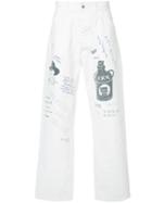 Neighborhood - Multi-print Loose-fit Jeans - Men - Cotton - Xl, White, Cotton
