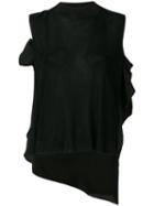 Maison Flaneur Ruffle Panel Knitted Top - Black