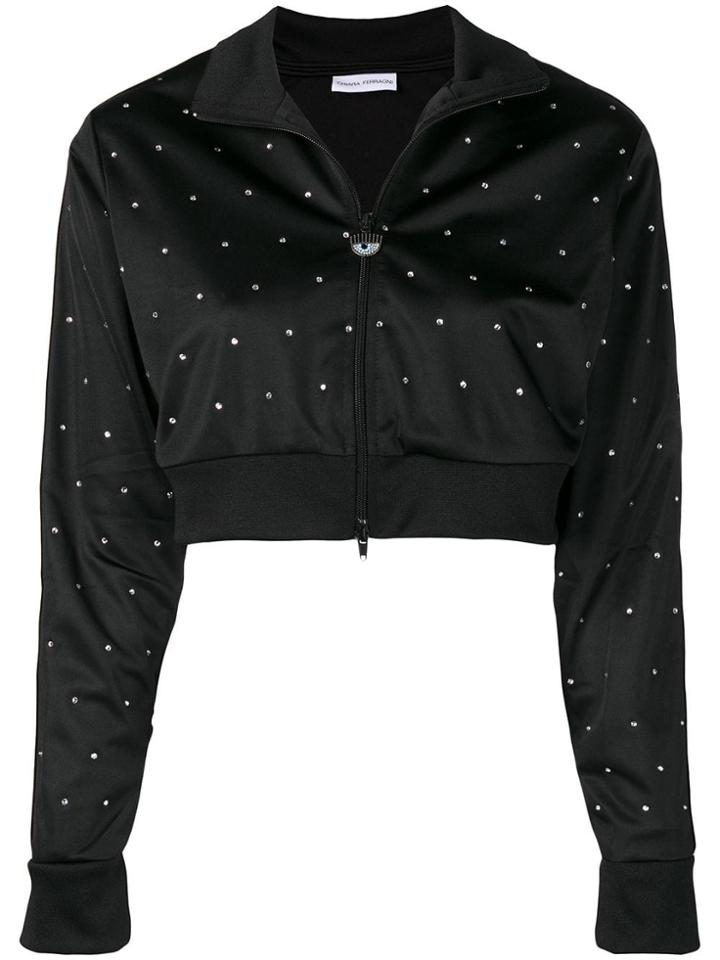 Chiara Ferragni Logomania Cropped Jacket - Black