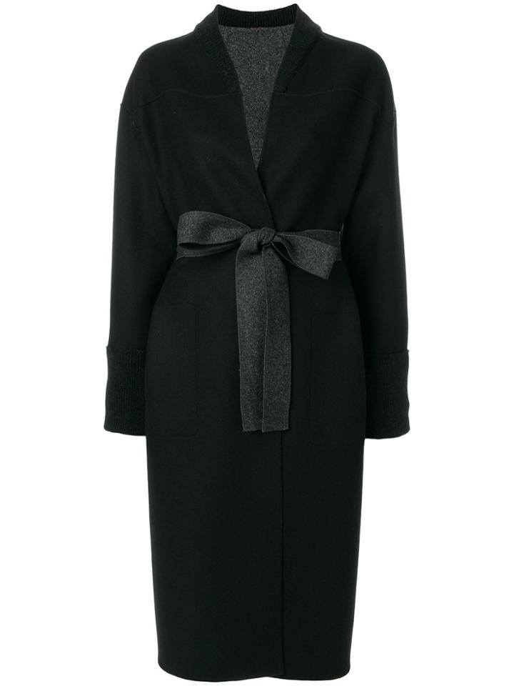 Agnona Belted Tailored Coat - Grey