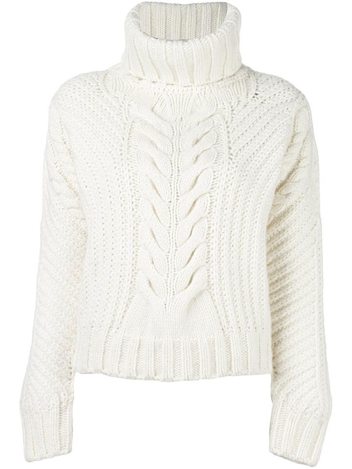Tommy Hilfiger Tommy X Gigi Hadid Chunky Cable Knit Jumper, Women's, Size: Medium, White, Polyamide/wool/alpaca