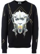 Les Hommes Urban Mask Printed Sweatshirt, Men's, Size: Medium, Black, Cotton