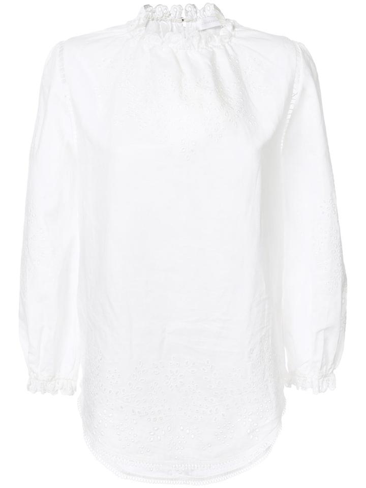 Zimmermann - Paradiso Blouse - Women - Cotton/linen/flax - 1, White, Cotton/linen/flax