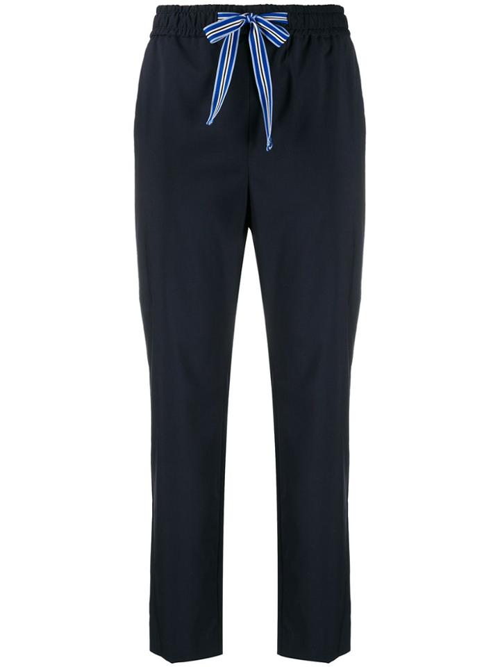 Ps Paul Smith Drawstring Cropped Trousers - Blue