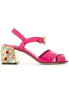 Dolce & Gabbana Embellished Heel Sandals - Pink