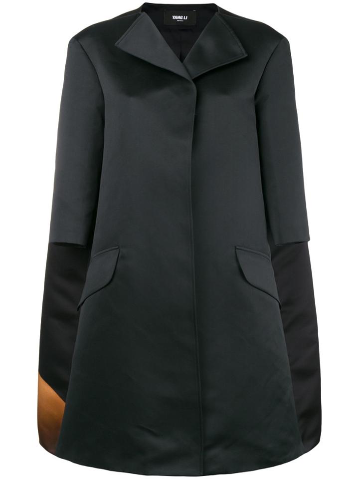 Yang Li Cropped Sleeves Coat - Black