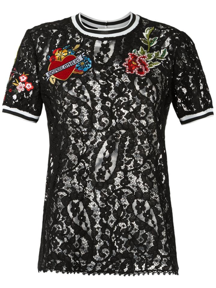 Martha Medeiros Lace T-shirt - Black