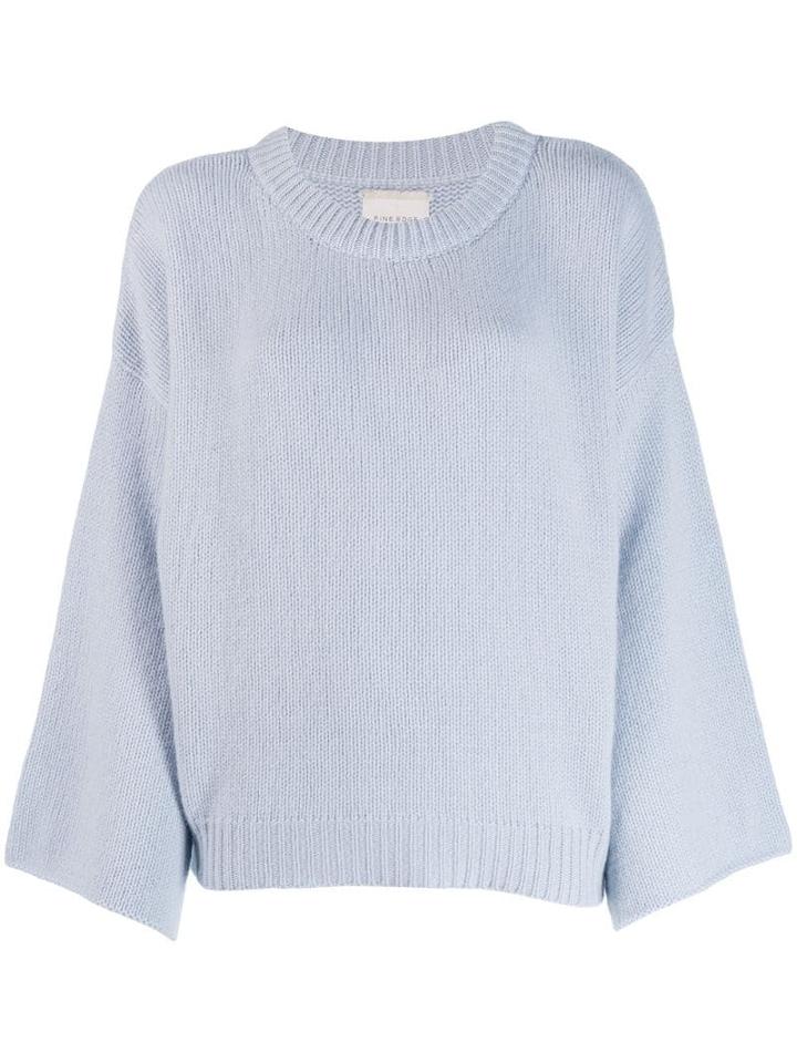 Fine Edge Bell Sleeve Sweater - Blue