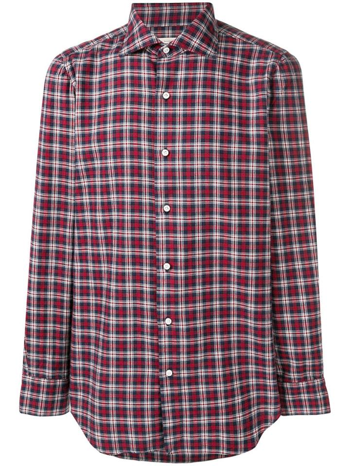 Finamore 1925 Napoli Plaid Checked Shirt - Red