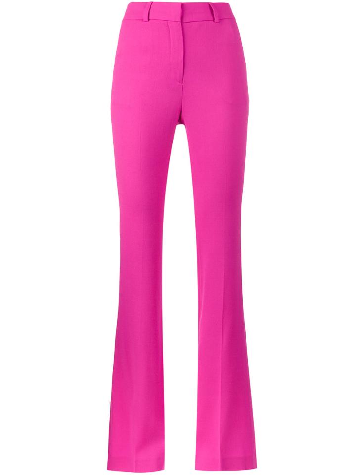 Filles A Papa High Waisted Flared Suit Trousers - Pink & Purple