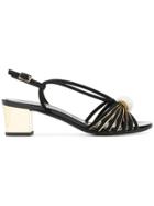 Lanvin Pearl Strappy Sandals - Black