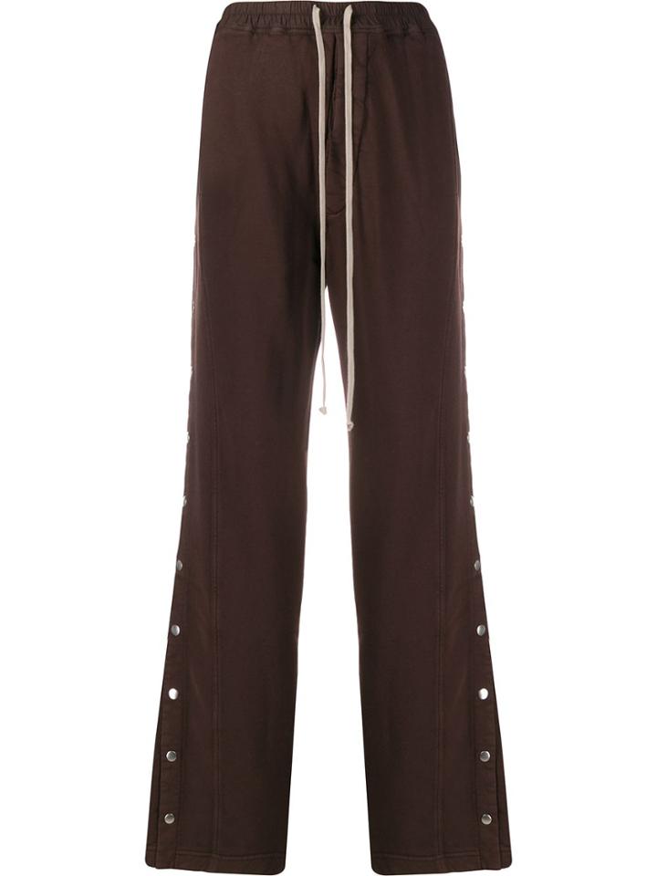 Rick Owens Drkshdw Button-up Wide Leg Trousers - Brown