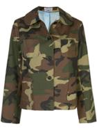 Ashley Williams Camouflage Print Button-down Jacket - Green