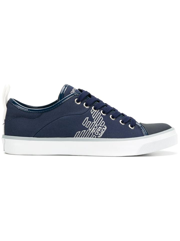 Emporio Armani Side Logo Printed Sneakers - Blue