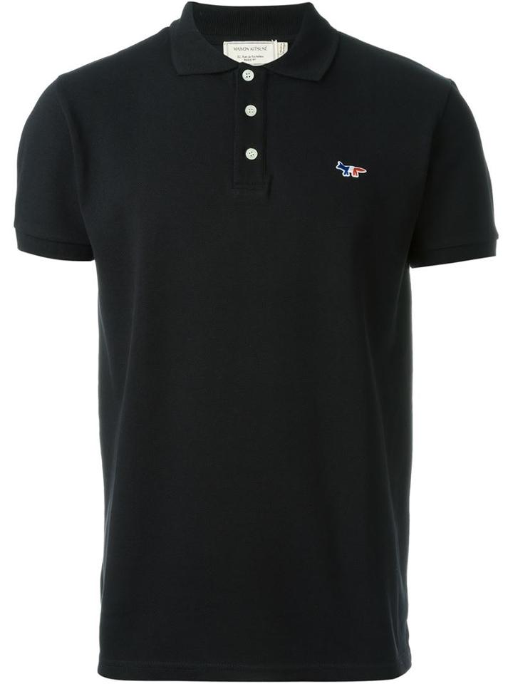 Maison Kitsuné Classic Polo Shirt, Men's, Size: M, Black, Cotton