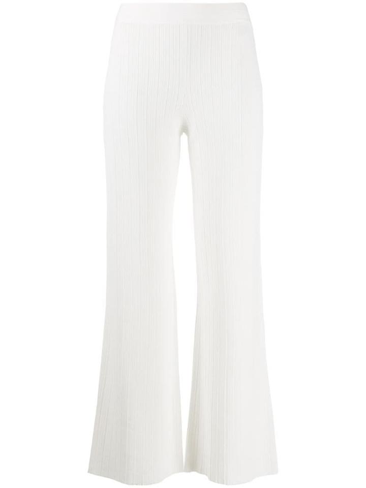 Theory Cropped Wide Leg Trousers - White