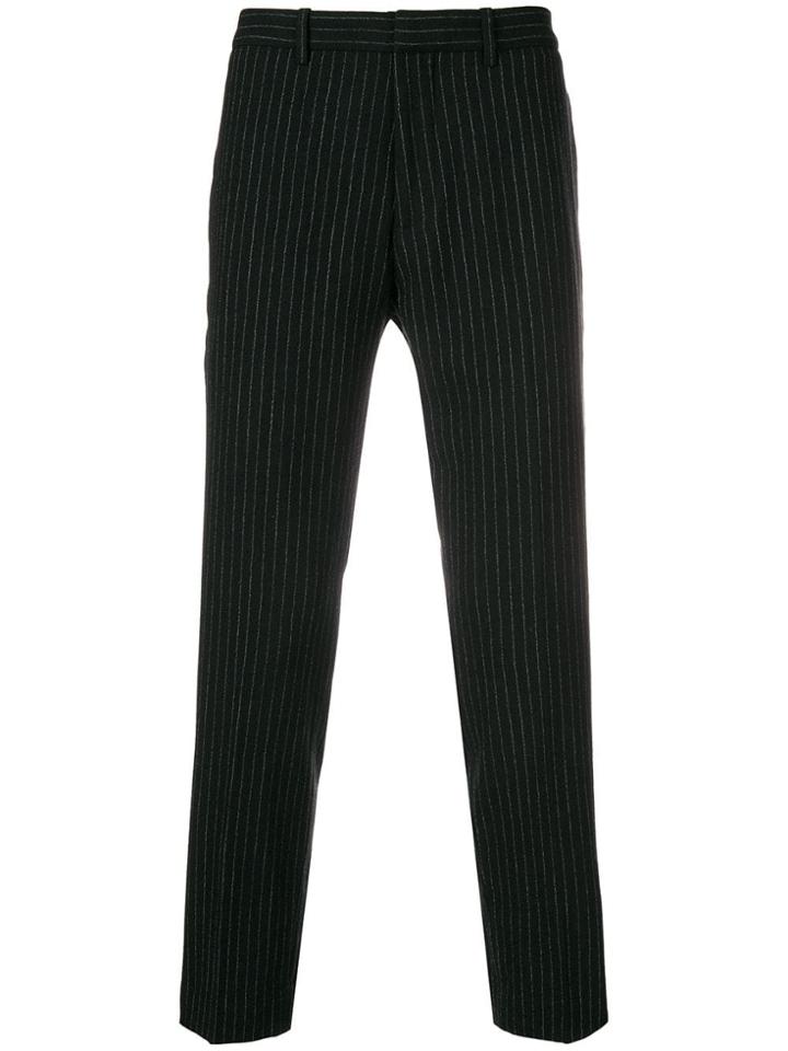 Theory Cropped Pinstripe Trousers - Blue