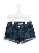Miss Blumarine Rose Print Denim Shorts, Girl's, Size: 6 Yrs, Blue