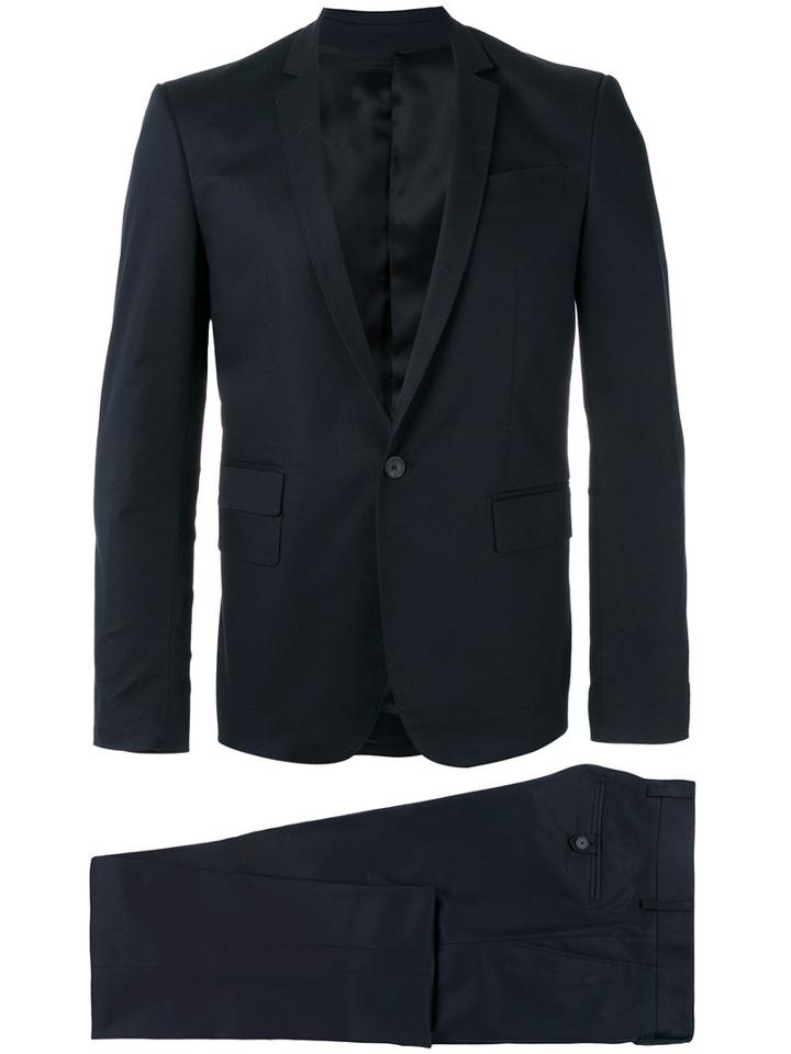 Les Hommes - Single Breasted Suit - Men - Cotton/spandex/elastane/viscose - 54, Black, Cotton/spandex/elastane/viscose