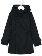 Burberry Kids - Hooded Trench Coat - Kids - Cotton/polyester - 7 Yrs, Blue