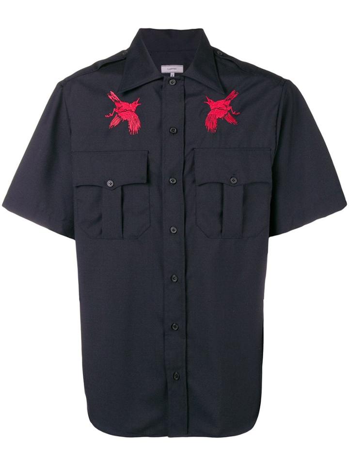 Lanvin Contrast Chest Logo Shirt - Blue