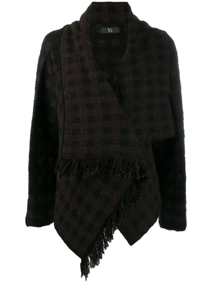 Y's Wrapped Front Cardigan - Brown