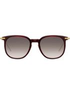 Linda Farrow Square Frame Sunglasses - Red