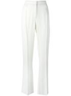 Céline Pleat Detail Straight Trousers, Women's, Size: 36, White, Cotton/viscose