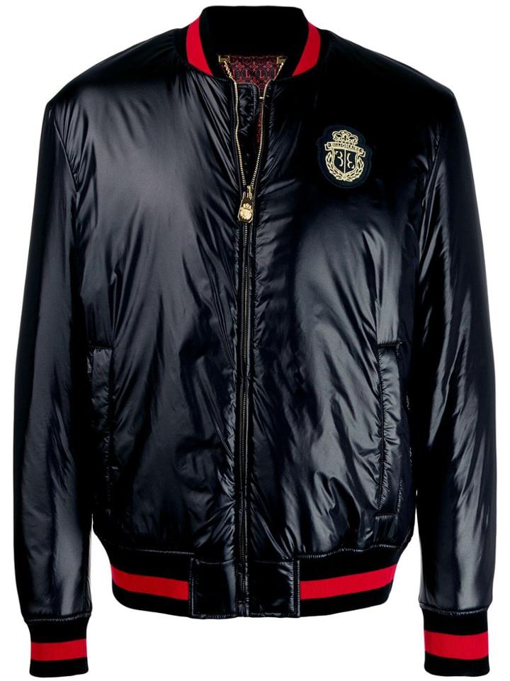 Billionaire Embroidered Bomber Jacket - Black