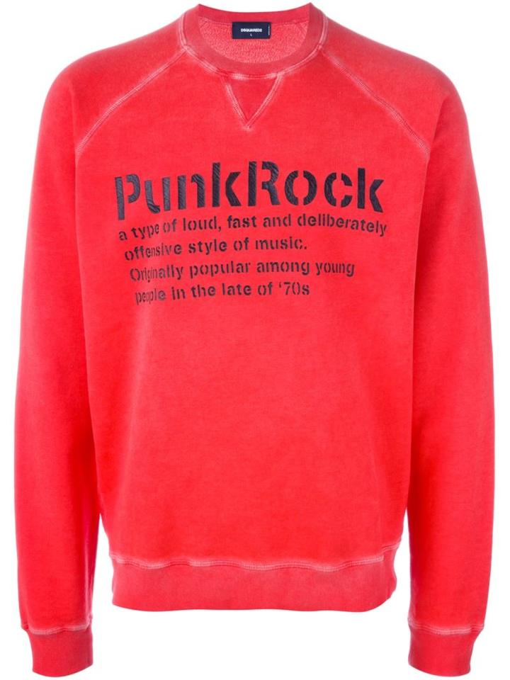 Dsquared2 Punk Rock Sweatshirt, Men's, Size: Medium, Red, Cotton