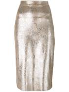 Twin-set Snakeskin Effect Pencil Skirt, Women's, Size: 44, Nude/neutrals, Polyester