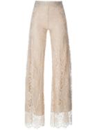Christopher Kane Floral Lace Trousers, Women's, Size: 6, Nude/neutrals, Silk/acetate/viscose/silk