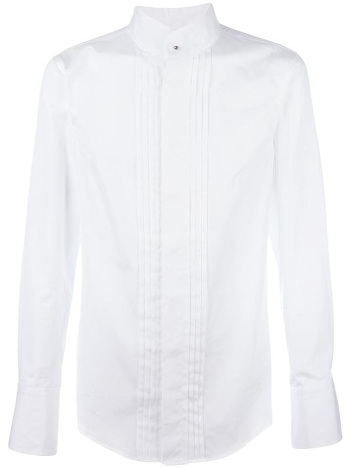 Vivienne Westwood Man Pleated Front Shirt, Men's, Size: 48, White, Cotton