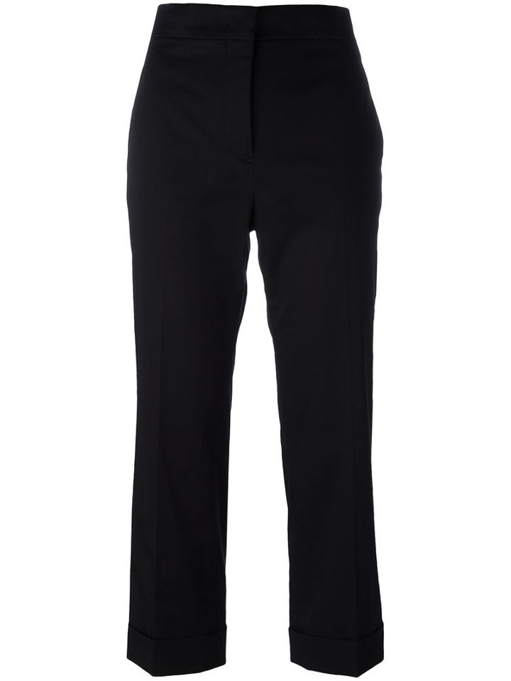 Jil Sander Tailored Cropped Trousers, Women's, Size: 38, Black, Cotton/spandex/elastane