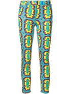 Jeremy Scott Psychedelic Print Skinny Jeans, Women's, Size: 38, Blue, Cotton/other Fibres