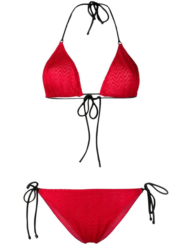 Missoni Mare Zig-zag Knitted Bikini - Red