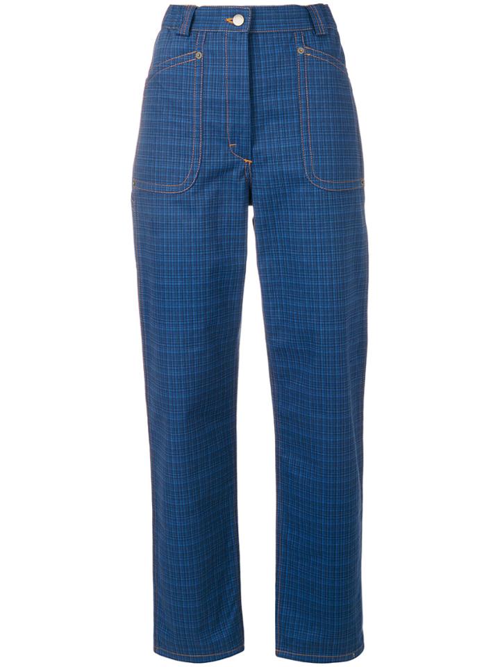 Jw Anderson Check Print Trousers - Blue