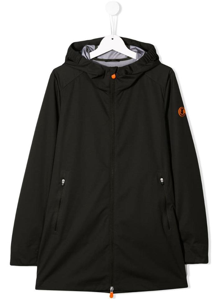 Save The Duck Kids Teen Zipped Hooded Coat - Black