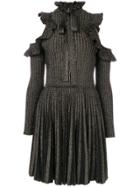 Elie Saab Ribbed Knit Cold Shoulder Dress - Black