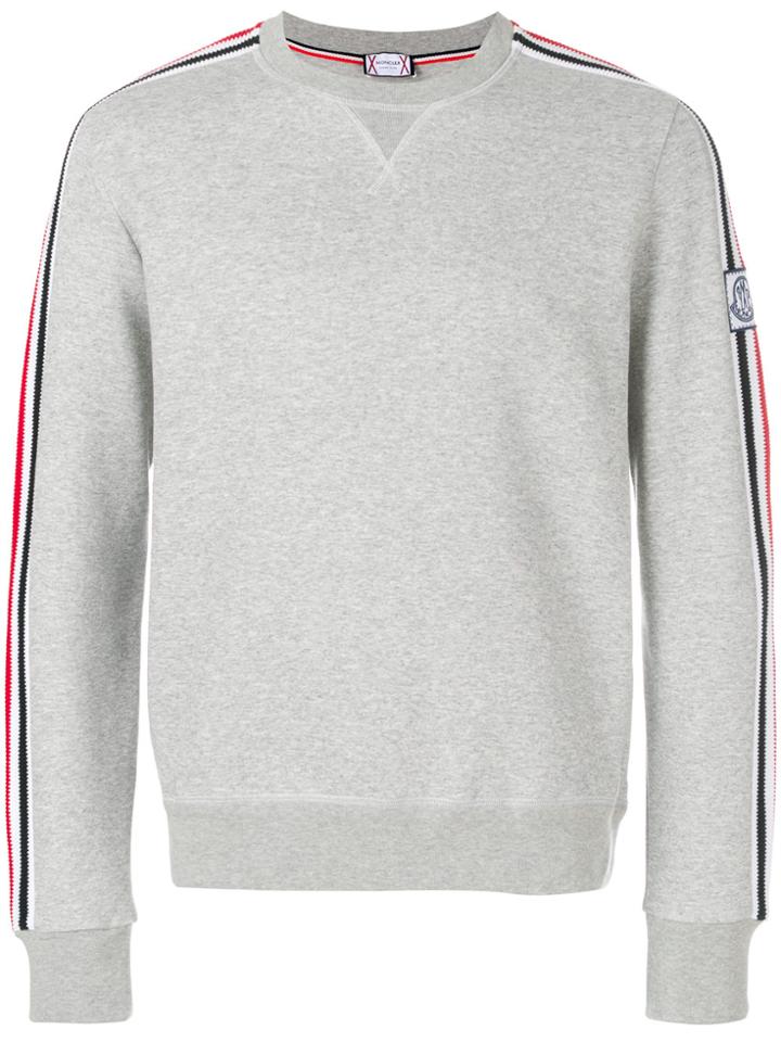 Moncler Gamme Bleu Striped Detail Sweatshirt - Grey