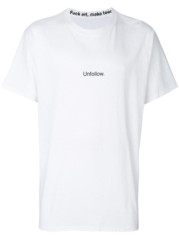 F.a.m.t. - Slogan Printed T-shirt - Unisex - Cotton - S, White, Cotton