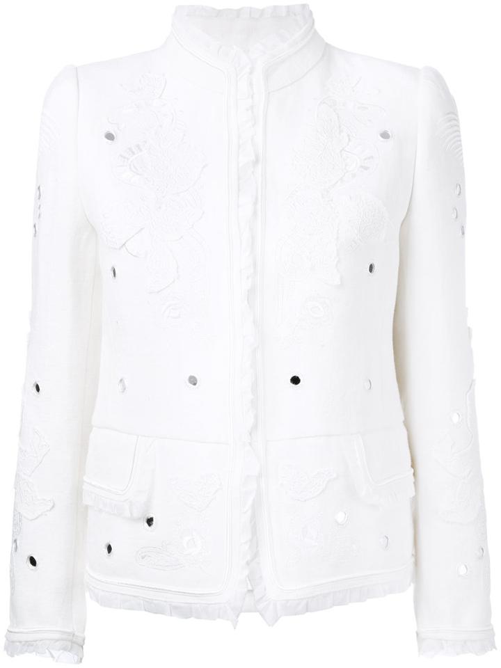 Roberto Cavalli - Embellished Jacket - Women - Cotton/viscose - 44, White, Cotton/viscose