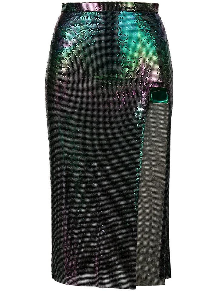 Christopher Kane Chainmail Skirt - Green