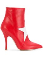 Msgm Star Ankle Boots - Red