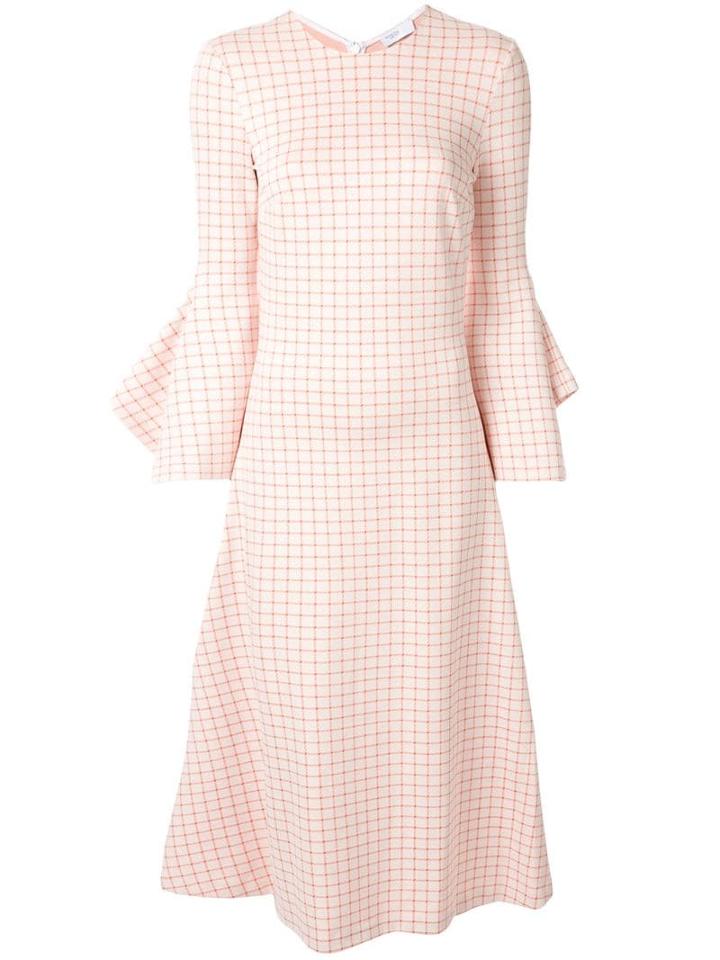 Rosetta Getty Check Print Midi Dress - Red